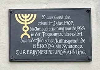 Gedenktafel an der ehemaligen Synagoge